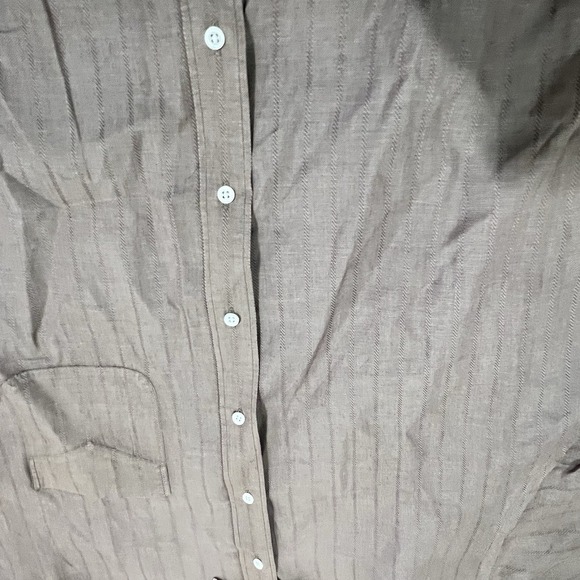 Vintage Ferrell Reed Western Shirt XL 80s Button Down Brown Vertical Stripes - Picture 2 of 5